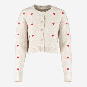 Jessica Simpson Valentine’s Day Heart Cardigan with Rhinestone Buttons ♥️